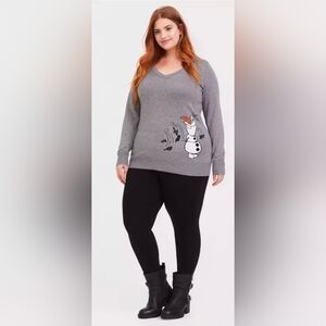 Torrid Disney Frozen II Olaf Gray Women's Sweater size 2X